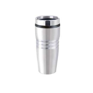 Quality 450ml inner PP Outer stainless steel travel mug metal lid wholesale