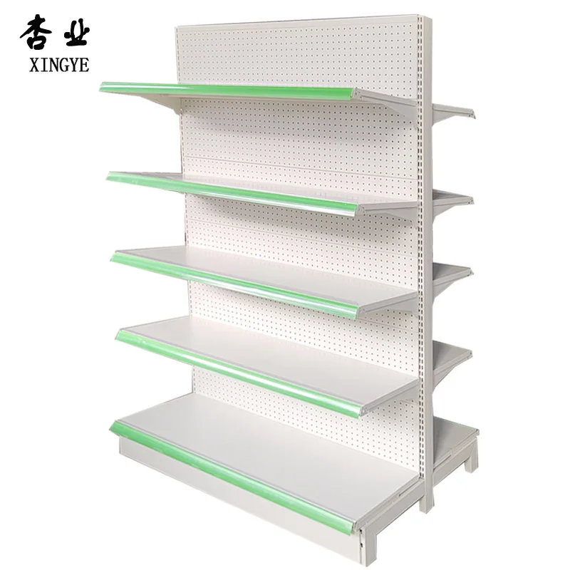 Factory Custom gondola shelving aqua color gondola shelving supermarket shelf