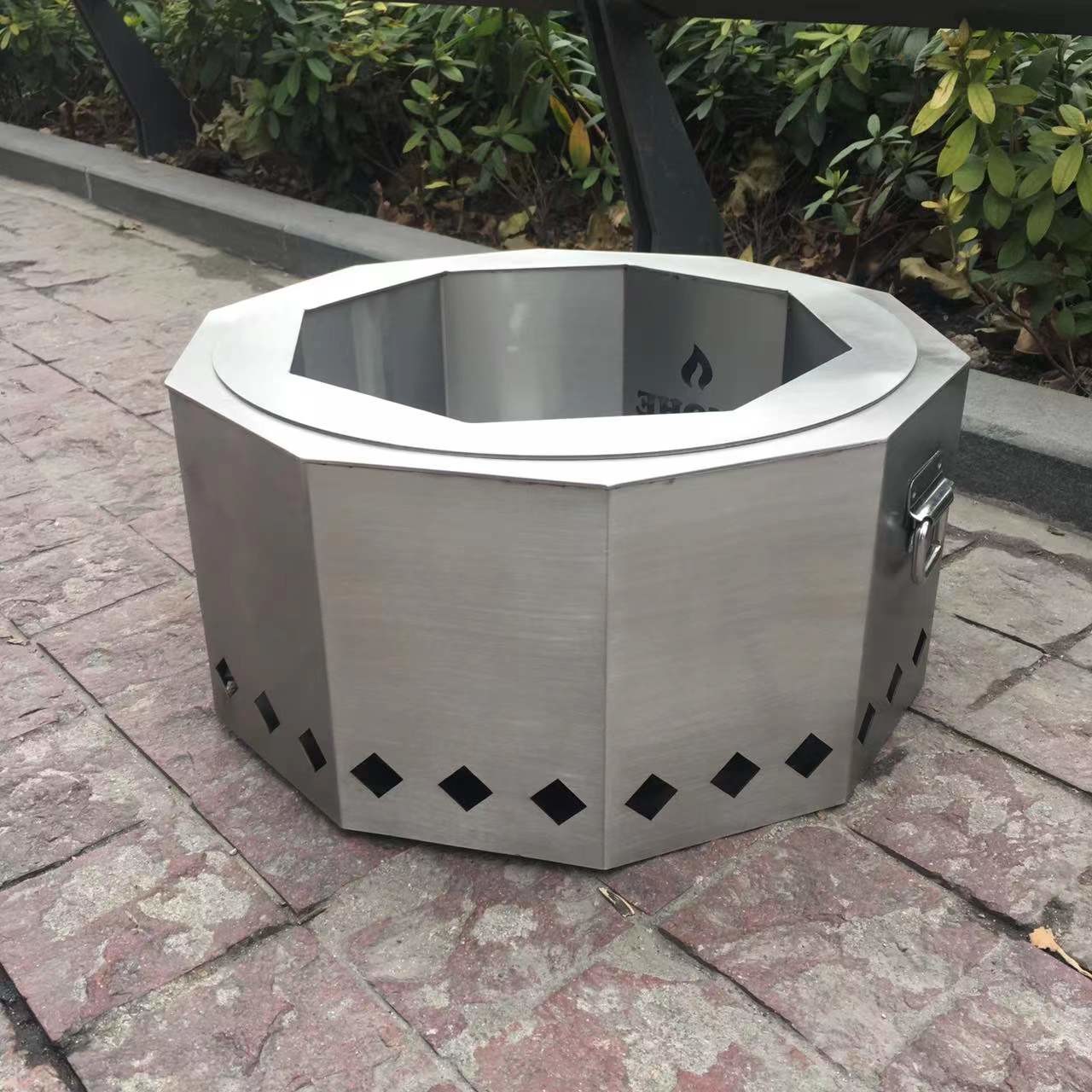 Double Wall Smokeless Wood Fire Pit Two Tier Double Flame Smoke Free