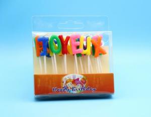 Quality 18pcs Random Colors Franch Happy Birthday Letter Candles SGS / ISO9001 wholesale