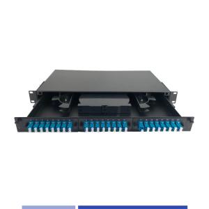 Quality 1U Fiber Optic patch panel 24 Port LC Duplex 19&quot; Rack Mounted Loaded LC UPC Adapter wholesale