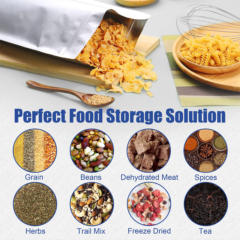 Food Grade Heat Seal Mylar Bags 5 Gallon Long Term Stand Up Pouch Packaging Ziplockk