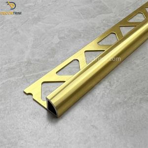 Quality Bright Gold Shape Chrome Straight Edge Tile Trim 8mm×25mm wholesale