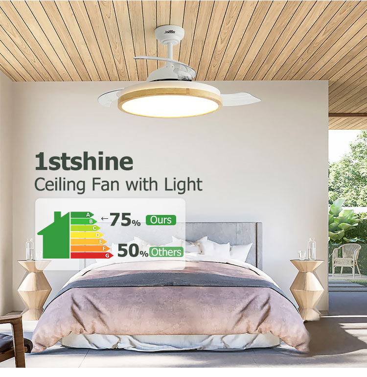 42 Inches Decorative Ceiling Fan with Remote 3000K/4500K/6000K Color Temperature and 2-