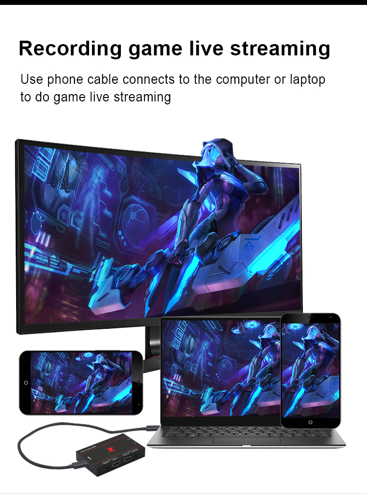 4k Hdm1 Input 1080p60 Output Capture Card With Independent Microphone