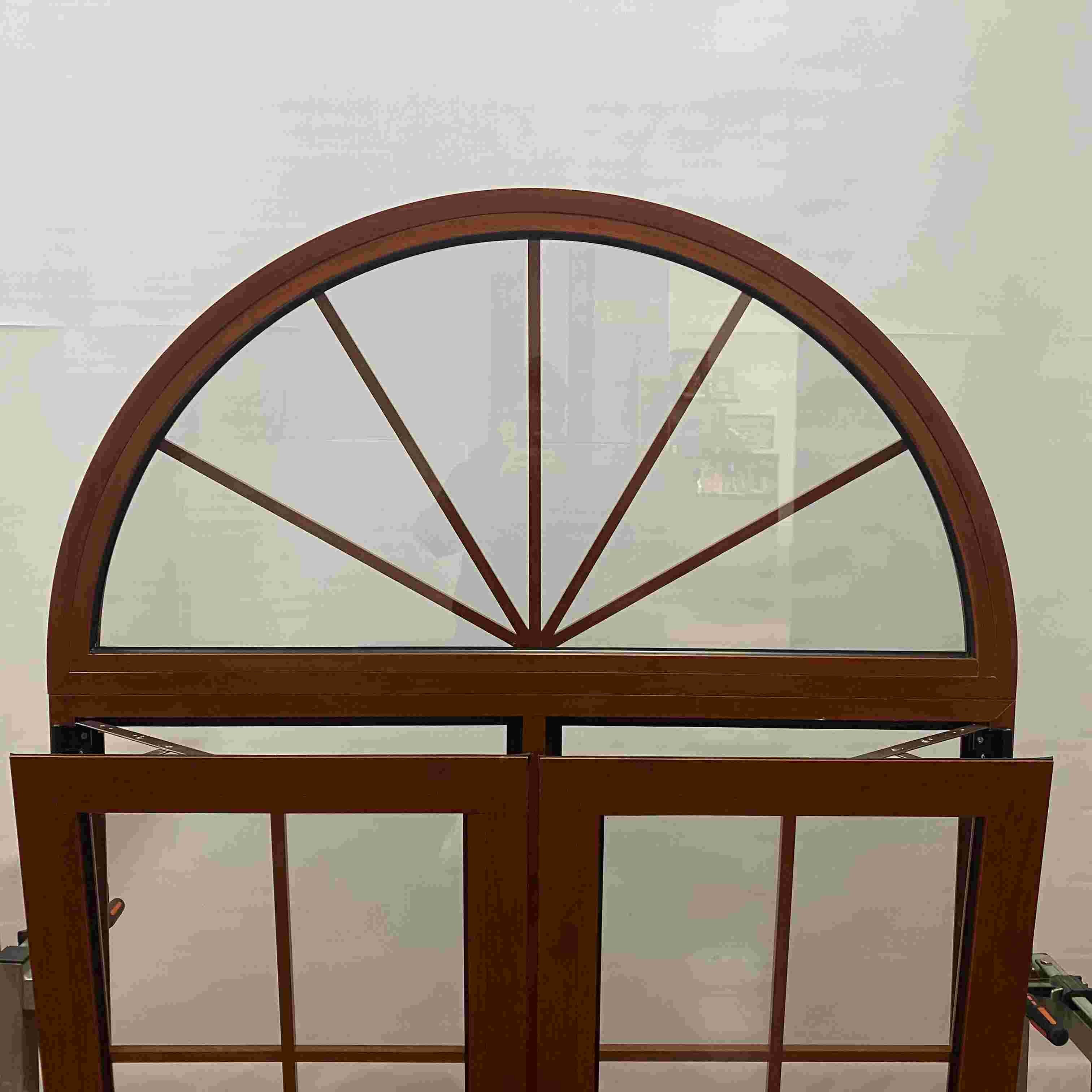 Brown Tilt Open Windows Home Decoration Wood Color Tilt Turn Aluminium Windows