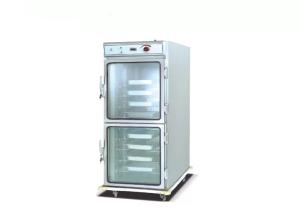 Quality Electric Stainless Steel Cooking Equipment Commercial Kitchen 2 Half Door Food Warmer Movable Cart wholesale