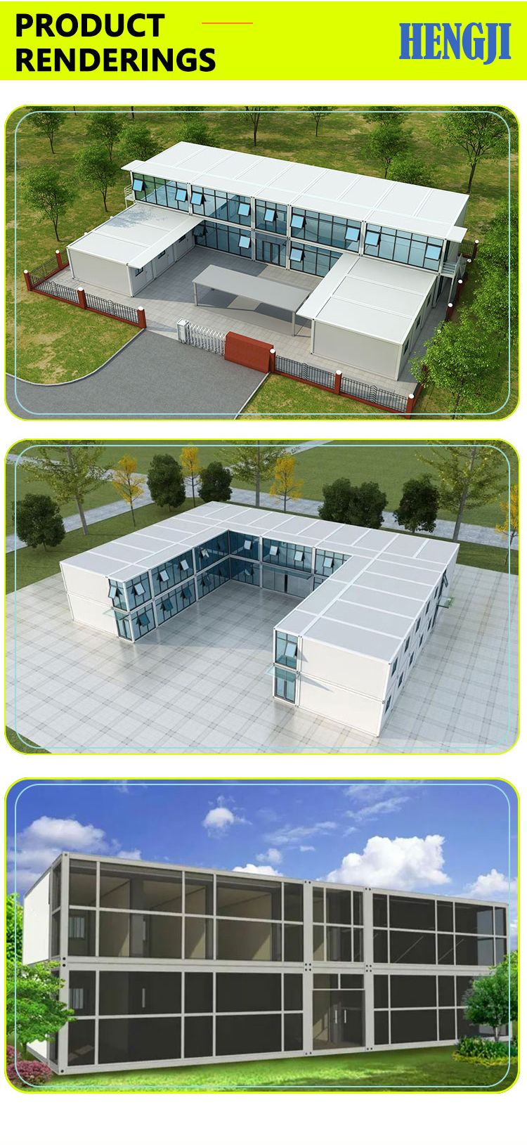 Convenient Sandwich Panel Wall Flat Pack Prefab Houses For Construction Site Easy Setup