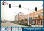 Powder Coated Double Arms Traffic Sign Poles , Traffic Sign Posts