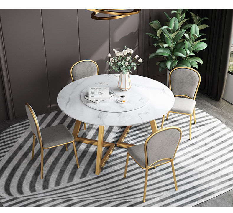 Household Table And Chair Combination Marble Round