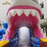 Blue Shark Inflatable Water Slide Bounce House For Birthday Celebrations