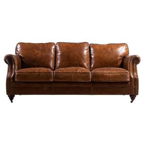 Quality 1-2-3-4 Seater Leather Couch Leather Living Room Sofa Set Rolled Arm Eiderdown Cushion wholesale