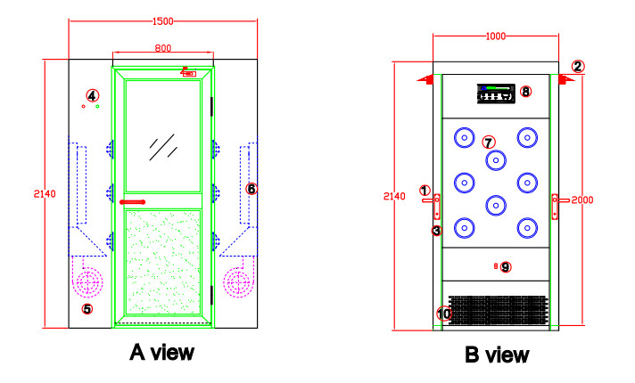 PLC Control Stainless Steel Clean Room Air Shower Room With Alcohol Spring Machine