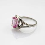 925 Silver Jewelry Oval Purple Cubic Zircon and Rhinestone Ring(R123)