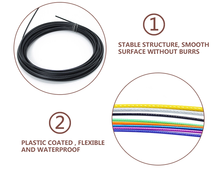 Cold Heading Steel Special PVC / Nylon Coated Stainless Steel Wire Rope Aircraft Cable