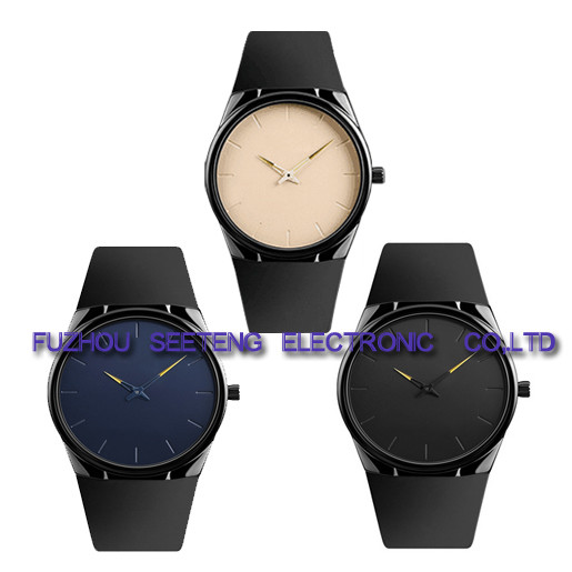 Silicone strap with alloy case and color customized dial watch silicone watch