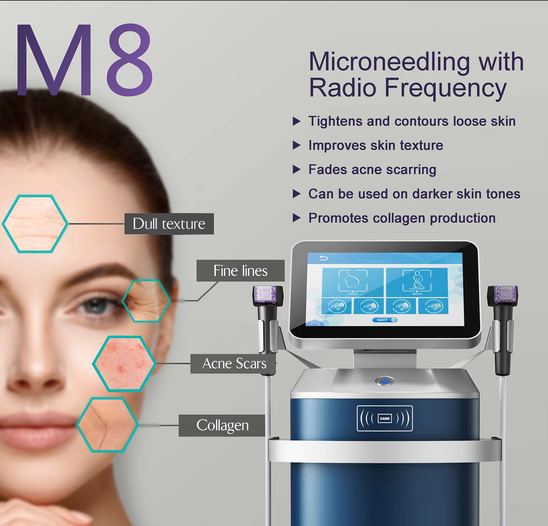 300W Skin Care Machine Standing Fractional RF Microneedle Machine 4MHz