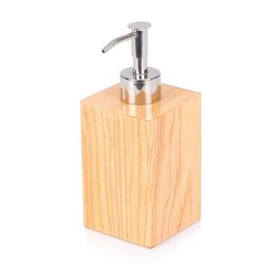 Quality Bespoken wooden finished acrylic shampoo bottle for 5-star hotel bathroom wholesale