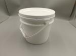 Series 5 Plastic Round Buckets white,tangerine 4L