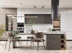 Artificial Modern Walnut Wood Kitchen Cabinets Furniture Manufactory