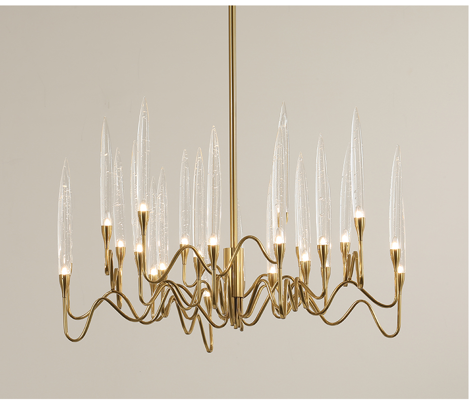 Luxury large gold chandelier Lighting Living Room Led Shop European Candle Chandelier(WH-CY-187)