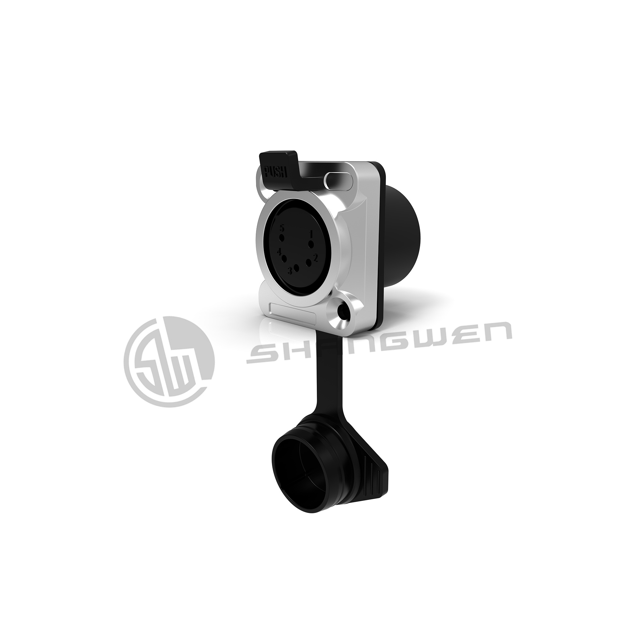 XLR Audio Power Waterproof Socket Connector 5 Pin Microphone IP65