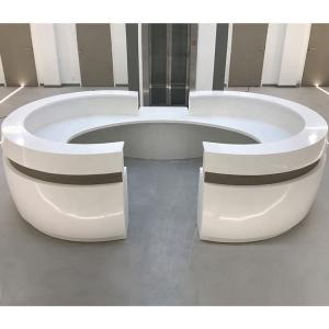 Quality OEM Round Airport Reception Desk Solid Surface Reception Counter wholesale