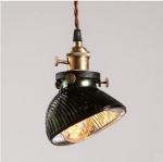 America Country Vintage Pendant Light With Glass Lampshade In Loft Industrial