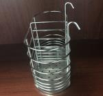 ISO Small Silver Metal Welded Wire Hanging Storage Basket 2 Compartments