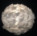 Collapsible Round White Leaf Lampshade D300 For Living Room