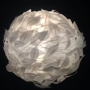Quality Collapsible Round White Leaf Lampshade D300 For Living Room wholesale