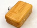 Simple Design Ladies Makeup Wooden Clutch Bag Yellow Color For Vacation