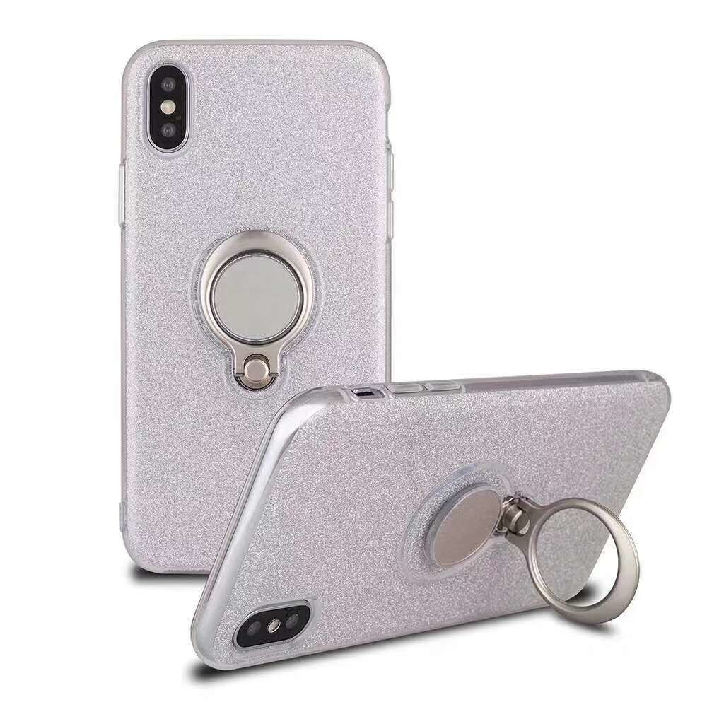 Color Glitter Ring Magnetic Car Mount Holder Soft TPU Case Back Cover For Huawei Y7 PRIME 2018/Y7 PRO Nova2 lite P20Lite