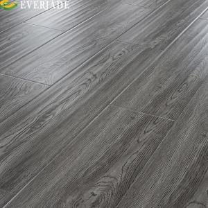 Quality Eco-Friendly V Groove Laminate Flooring with V Groove Edge Style in Black Grey Wood wholesale