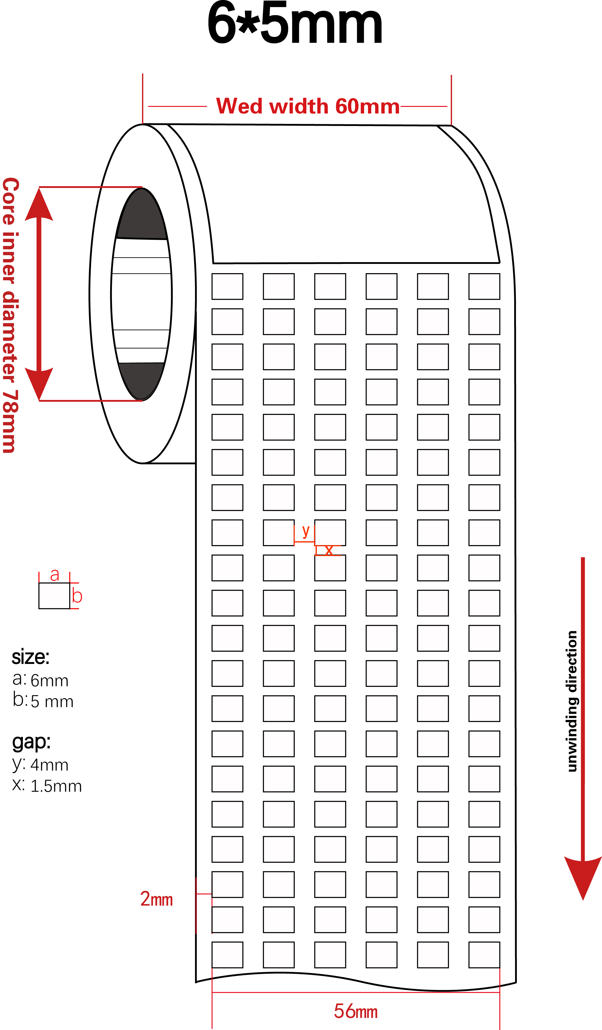 1mil Green Matte 6mmx5mm High Temperature Resistant Polyimide Label