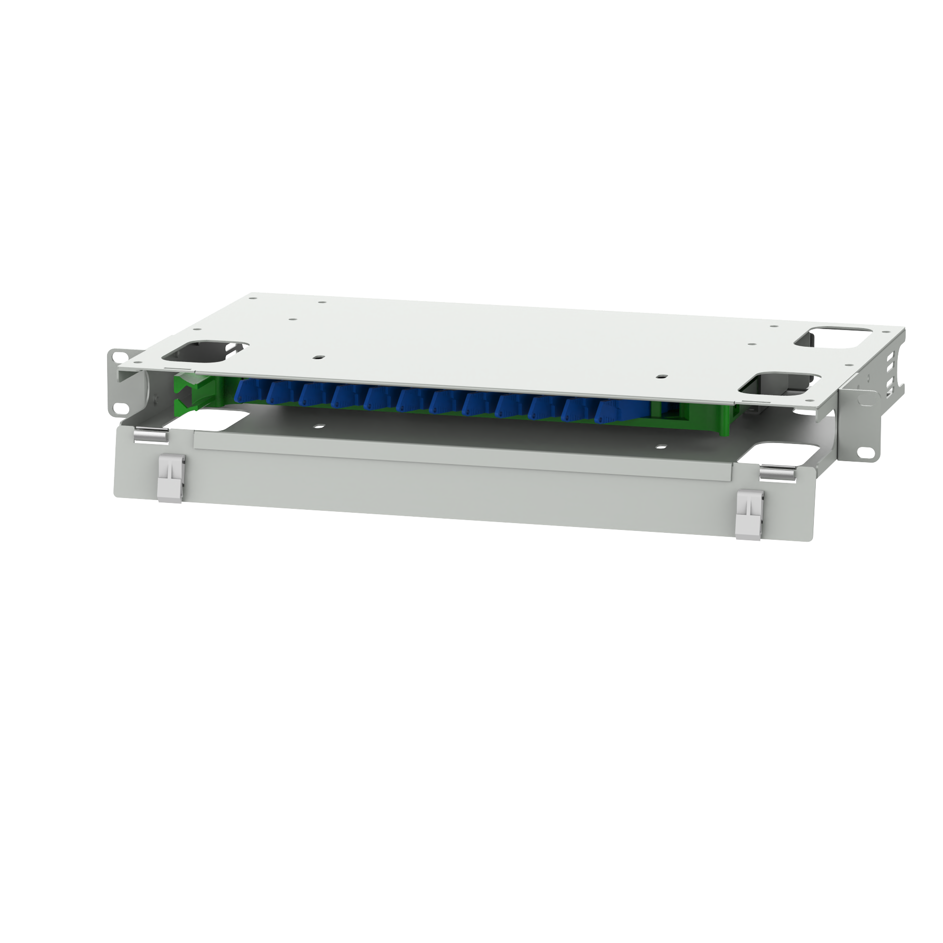 12 Port E2K Type Fiber Optic Patch Panel with 5 and White Color