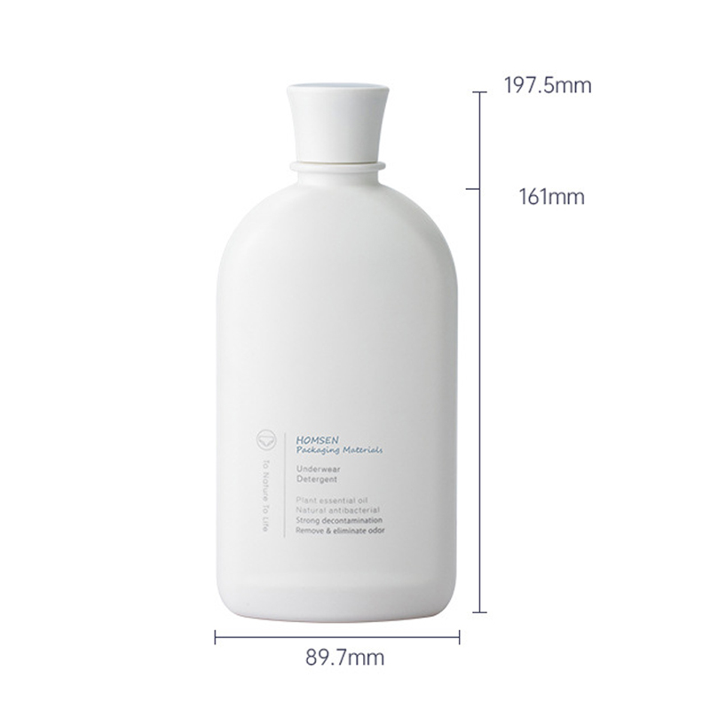 500ml White HDPE PET ellipse smooth with white Lid for shampoo lotion bottle