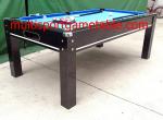 7FT Pool Game Table Dining Table Bench Wood Dinning Billiard Table