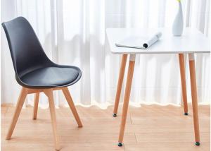 Quality Strong Breathability Black Pu Leather Dining Chairs With Solid Wood Frame wholesale