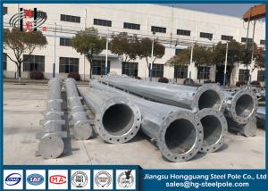 Quality Round Hot Dip Galvanised Steel Pole With Flange Mode For Power Transmission wholesale