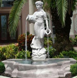 Quality Stone carving statue fountain white marble sculpture water fountains ,stone carving supplier wholesale