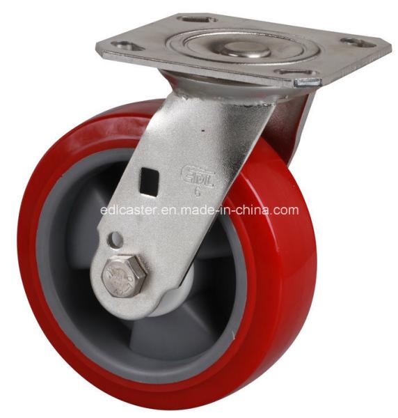 270kg Maximum Load Stainless Steel Plate Swivel TPU Caster S7116-85 6" for