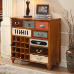 MDF Board 108cm Height European Retro Drinks Storage Living Room Cabinet