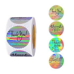 Quality Thank You Printing Seal Packaging Label Sticker Die Cut Stickers for Bottle wholesale