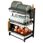 Foodgrade 55.5cm heght Black Metal Draining Rack / Wall Hanging Dish Rack