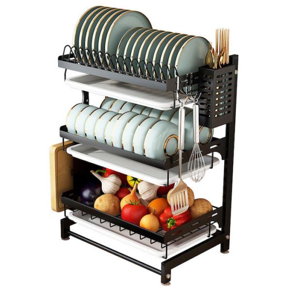 Foodgrade 55.5cm heght Black Metal Draining Rack / Wall Hanging Dish Rack
