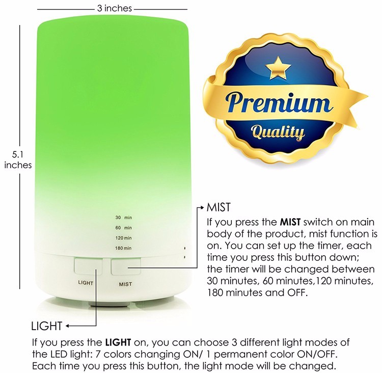 Low Noise USB Powered 70ml Plastic Aroma Diffuser
