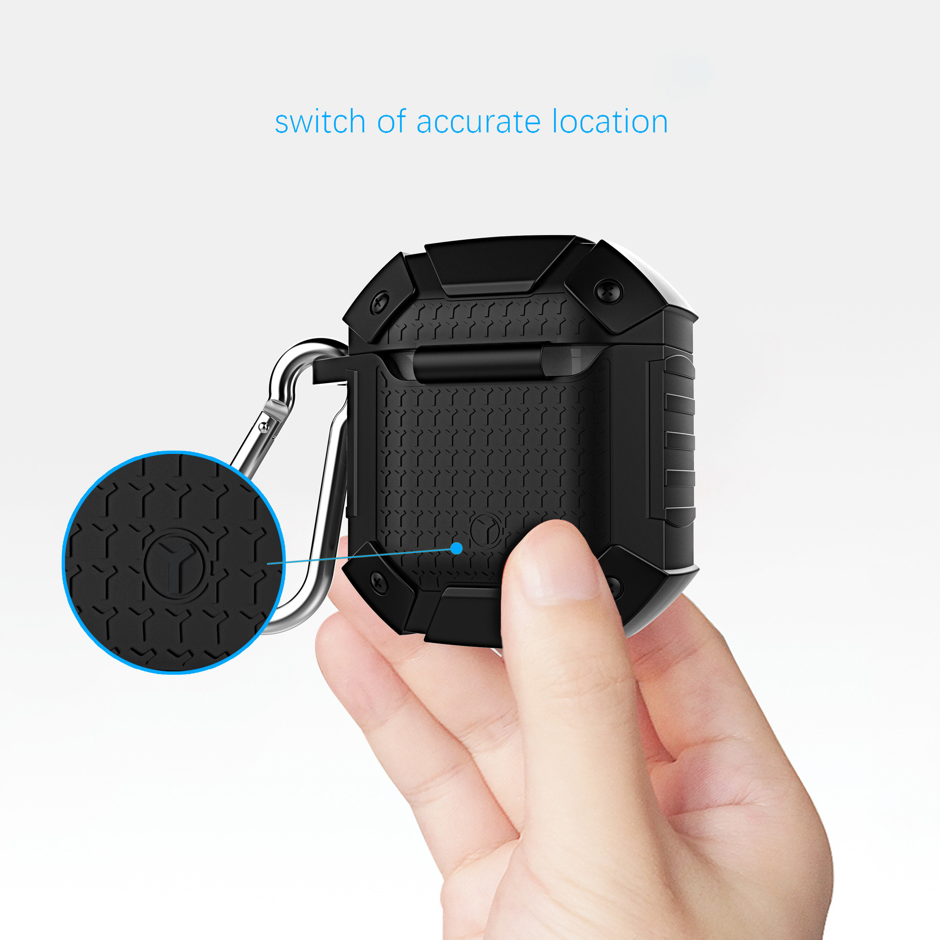 Shock Resistant Silicone Airpods Case Cover and Skin with Keychain for Airpods 1 & 2