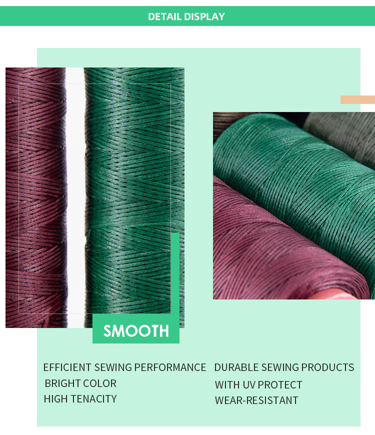 1mm Woven Wax 100% Polyester Filament Galaces for High Class Leather Bag Shoes Sofa