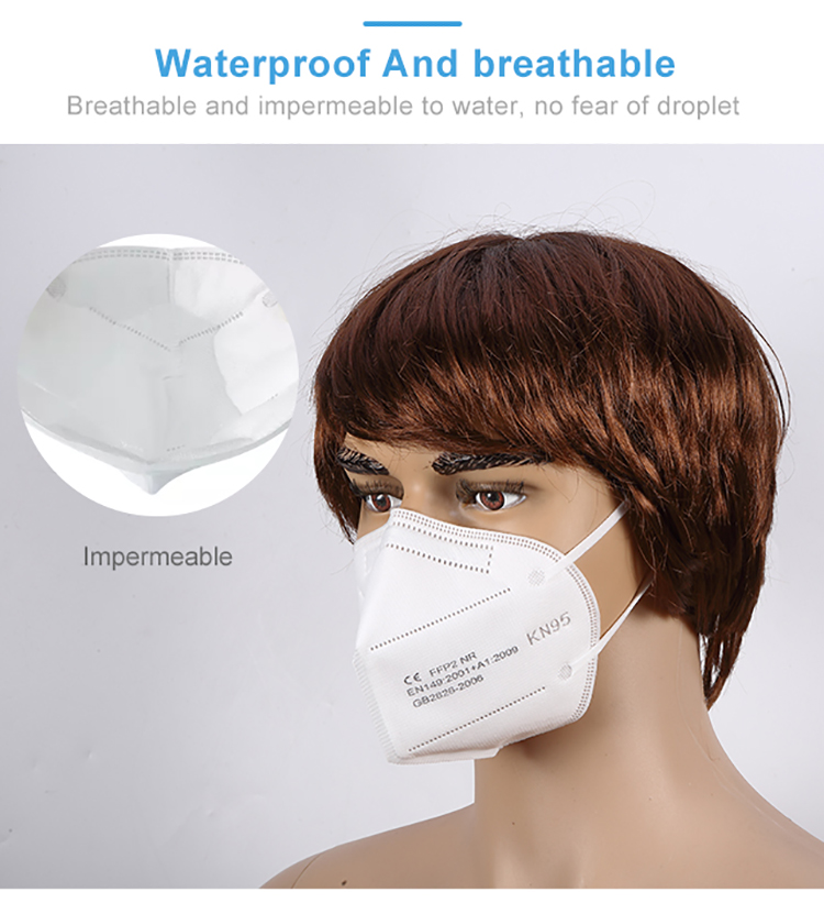Stock CE EN149 FFP2 kn95 5 layer face mask disposable